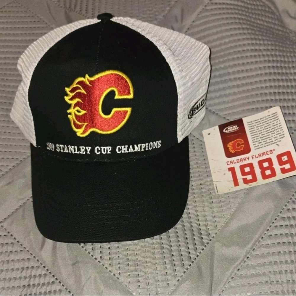 Calgary Flames 1989 Stanley Cup Champions Hat Trucker‎ Cap NHL Bud Light Promo